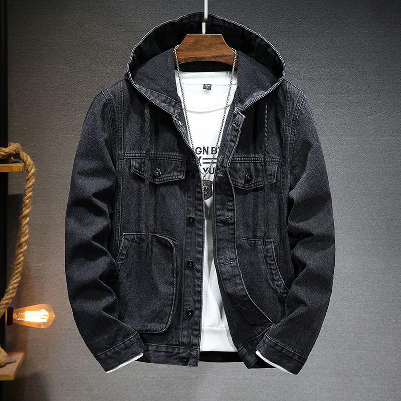 Men's Trendy Hooded Denim Jacket - Amazitshop
