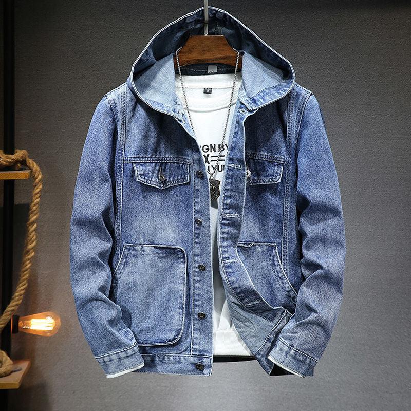 Men's Trendy Hooded Denim Jacket - Amazitshop