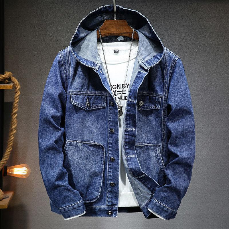 Men's Trendy Hooded Denim Jacket - Amazitshop