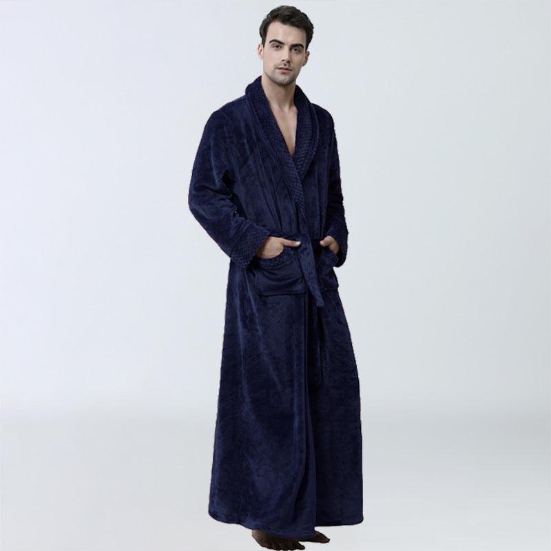 Men's Winter Coral Fleece Nightgown Homewear Thickened Pajamas - Amazitshop