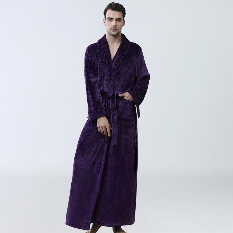 Men's Winter Coral Fleece Nightgown Homewear Thickened Pajamas - Amazitshop