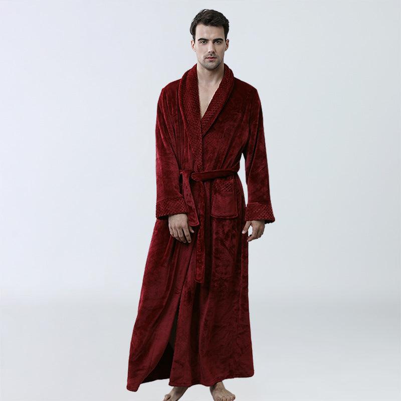 Men's Winter Coral Fleece Nightgown Homewear Thickened Pajamas - Amazitshop
