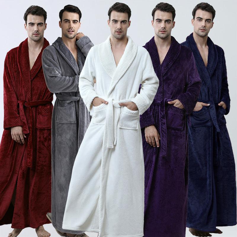 Men's Winter Coral Fleece Nightgown Homewear Thickened Pajamas - Amazitshop
