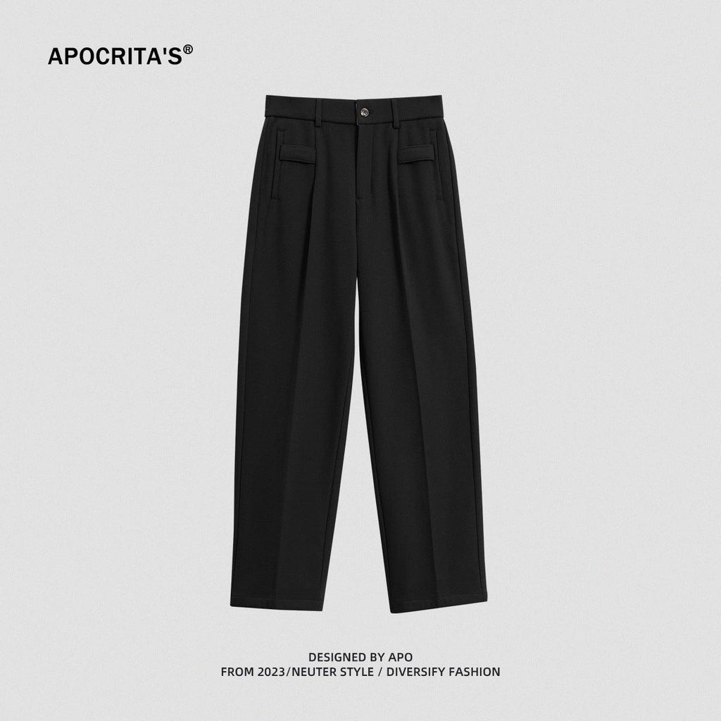 Men's Woollen Trousers Men's Loose Straight - Amazitshop
