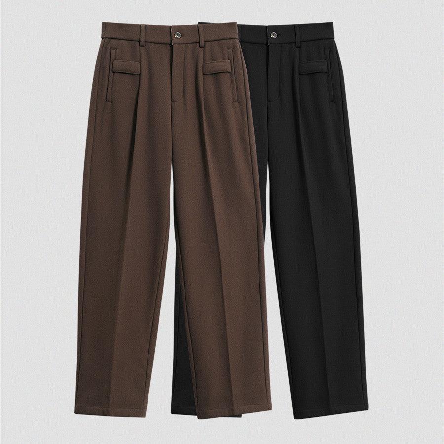 Men's Woollen Trousers Men's Loose Straight - Amazitshop