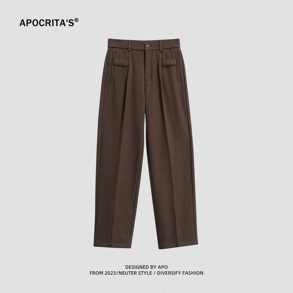 Men's Woollen Trousers Men's Loose Straight - Amazitshop