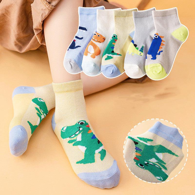 Mesh Cartoon Dinosaur Socks For Boys And Girls - Amazitshop