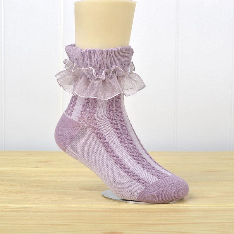 Mesh Princess Baby White Latin Dance Kids Lace Socks - Amazitshop