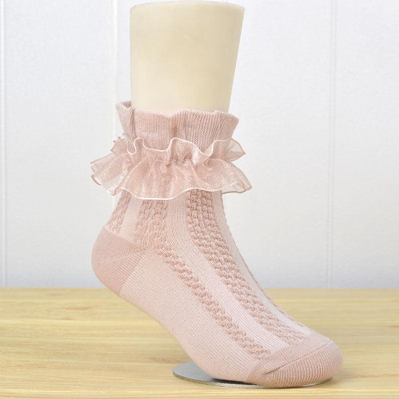 Mesh Princess Baby White Latin Dance Kids Lace Socks - Amazitshop