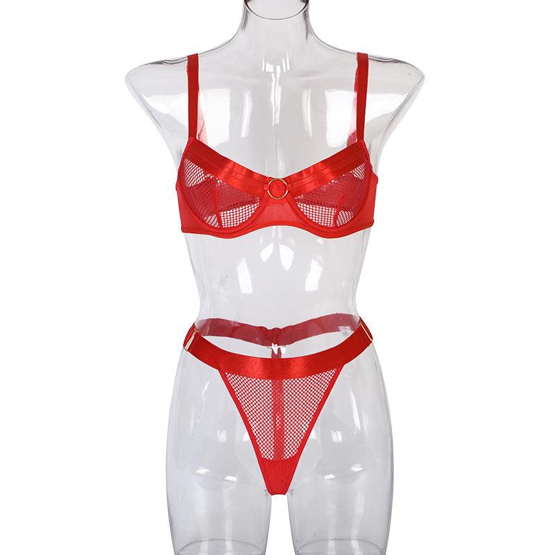 Mesh Stitching Ladies Sexy Lingerie Set - Amazitshop