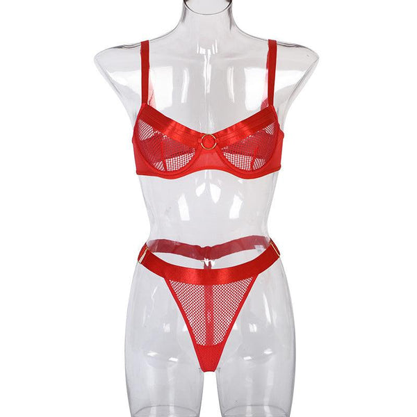 Mesh Stitching Ladies Sexy Lingerie Set - Amazitshop