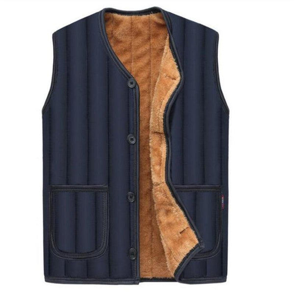 Middle - aged And Elderly Solid Color Slim Waistcoat - Amazitshop