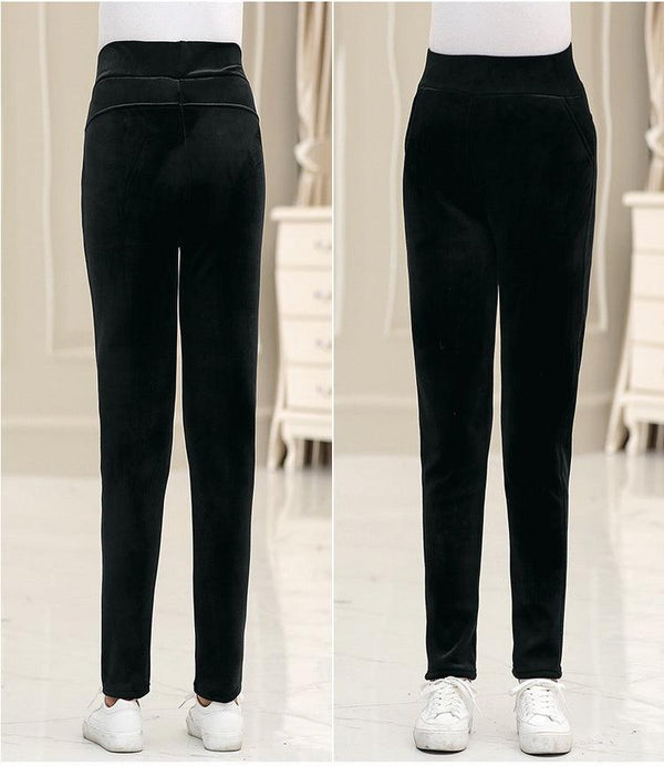 Middle - aged Mother Wears Velvet Trousers - Amazitshop