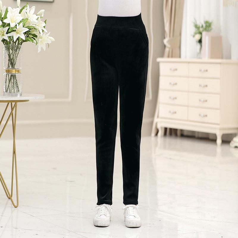 Middle - aged Mother Wears Velvet Trousers - Amazitshop