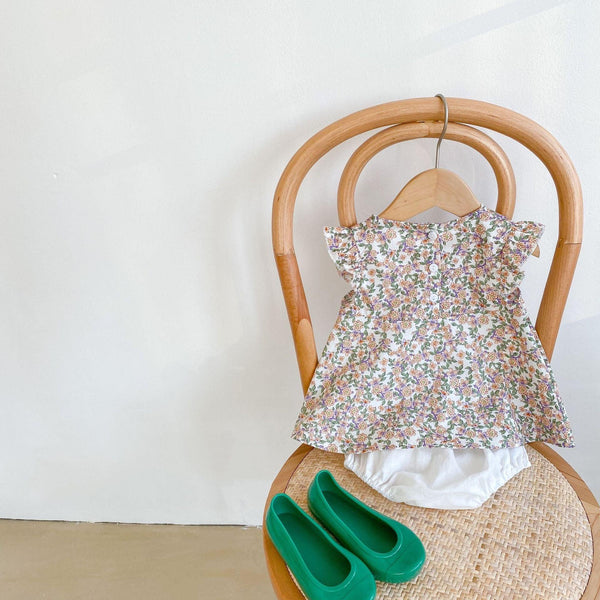 MILANCEL Baby Clothing Set Toddler Girls Floral Tops White Bloomer 2 PCs Girls Suit Newborn Clothes - Amazitshop