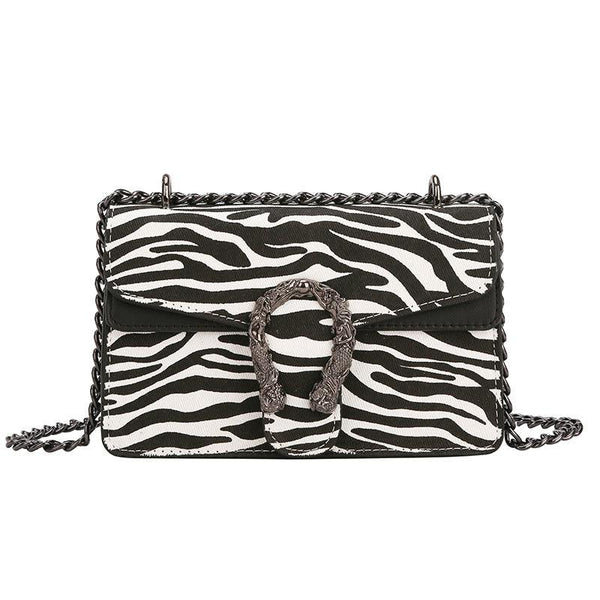 Milk Pattern Western Fashion Chain One - Shoulder Diagonal Small Square Bag - Amazitshop