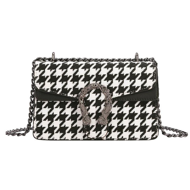 Milk Pattern Western Fashion Chain One - Shoulder Diagonal Small Square Bag - Amazitshop