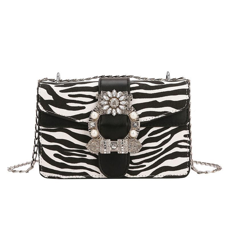 Milk Pattern Western Fashion Chain One - Shoulder Diagonal Small Square Bag - Amazitshop