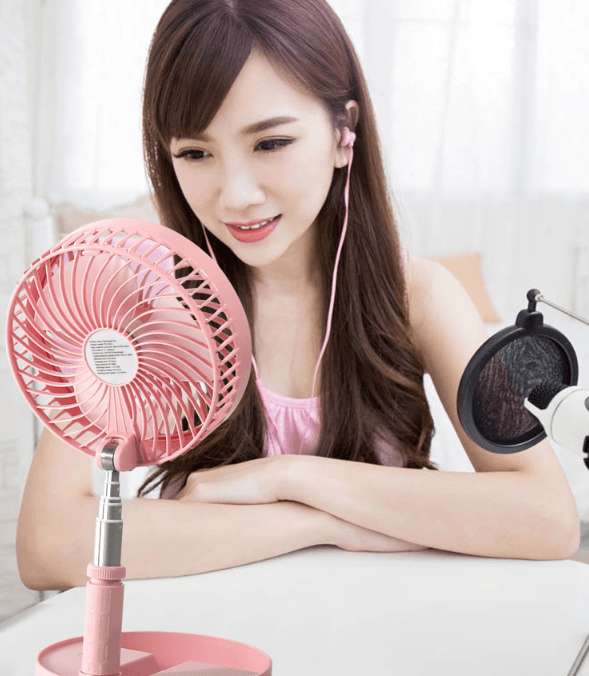 Mini Folding Retractable Fan Dorm USB Charging - Amazitshop