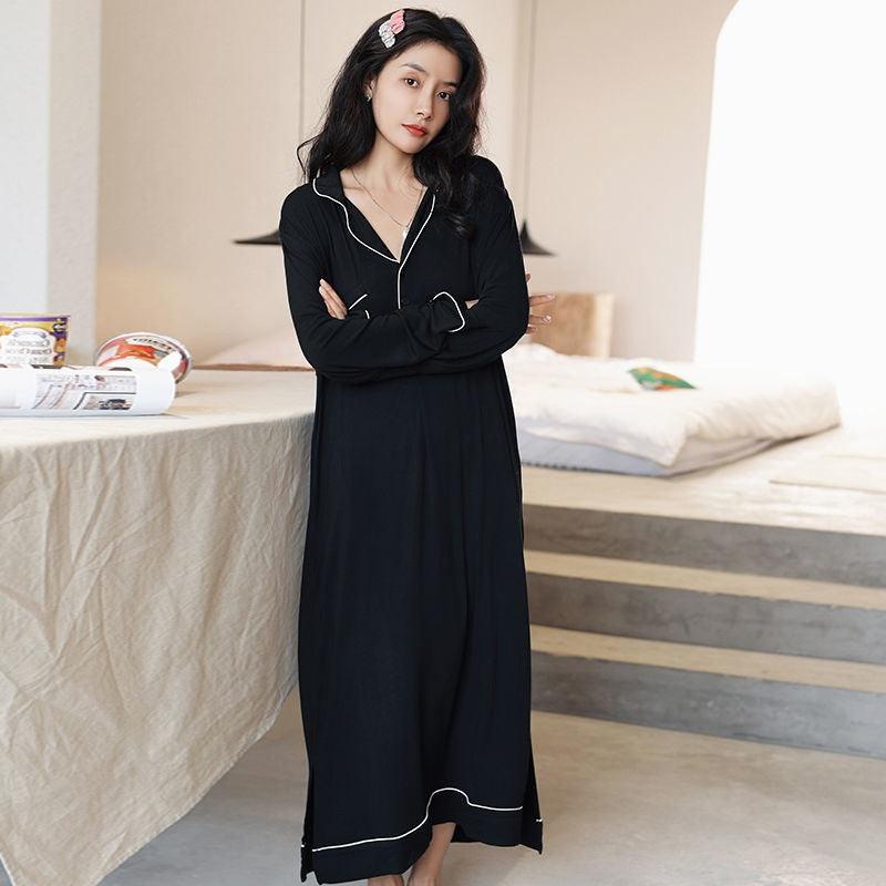 Modal Nightdress Long Ladies Plus Size Loose - Amazitshop