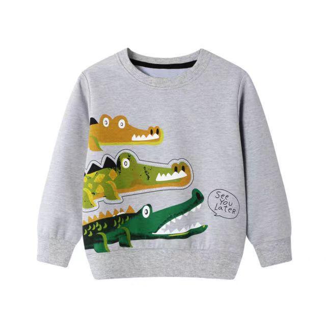 Models Of Cartoon Dinosaur Print Children's Tops - Amazitshop