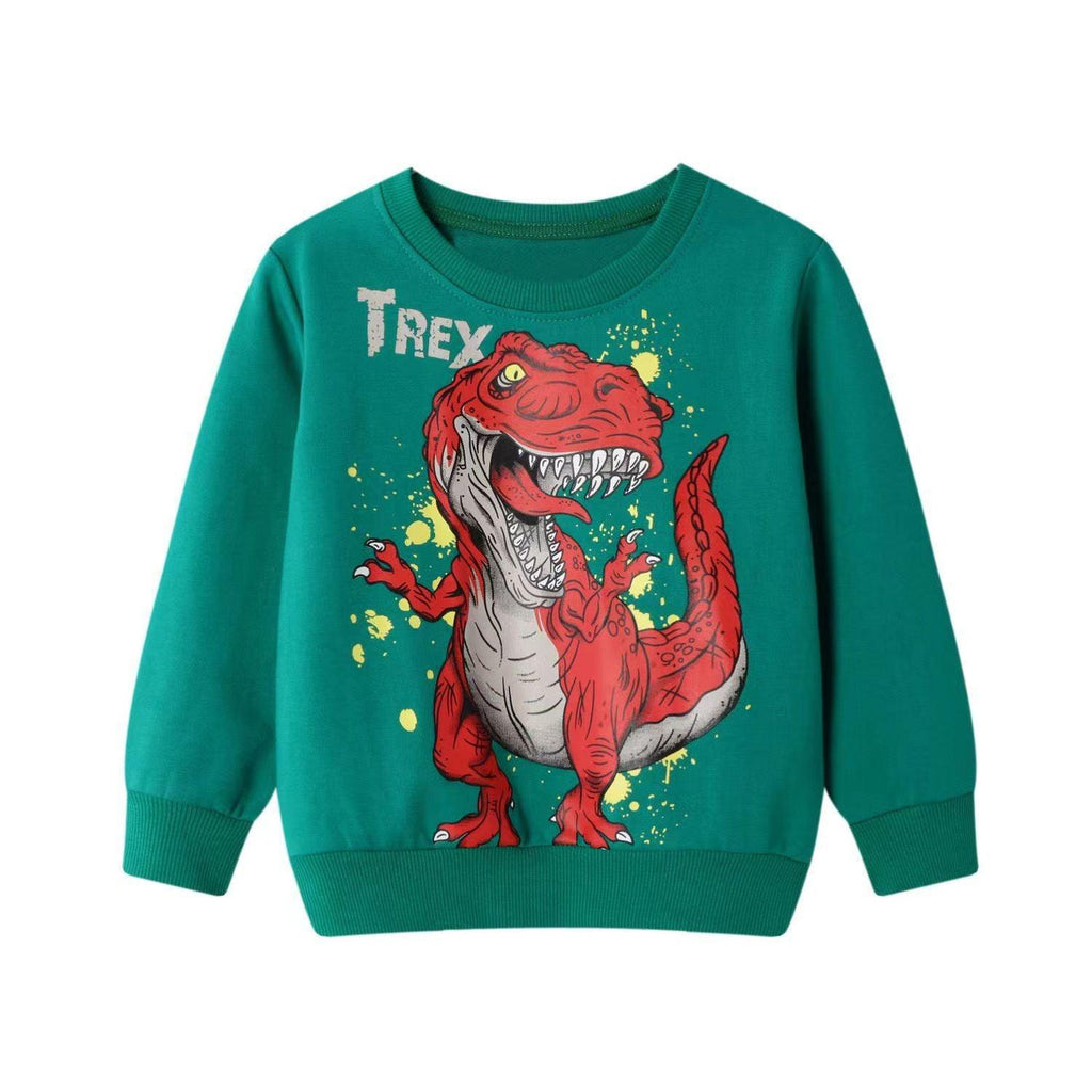 Models Of Cartoon Dinosaur Print Children's Tops - Amazitshop