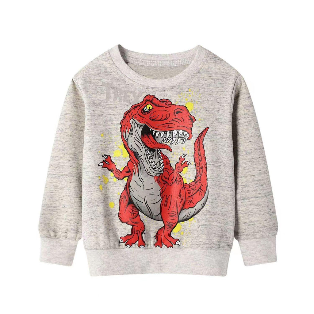 Models Of Cartoon Dinosaur Print Children's Tops - Amazitshop