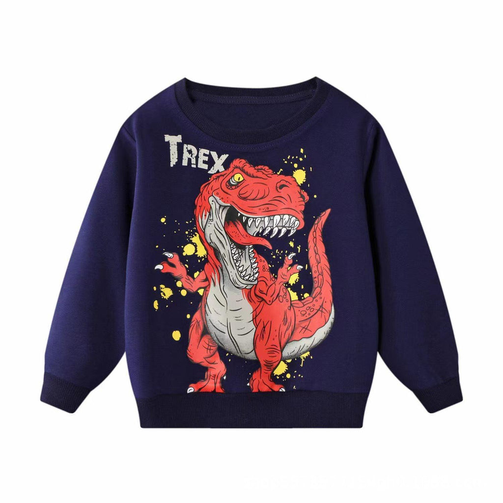 Models Of Cartoon Dinosaur Print Children's Tops - Amazitshop
