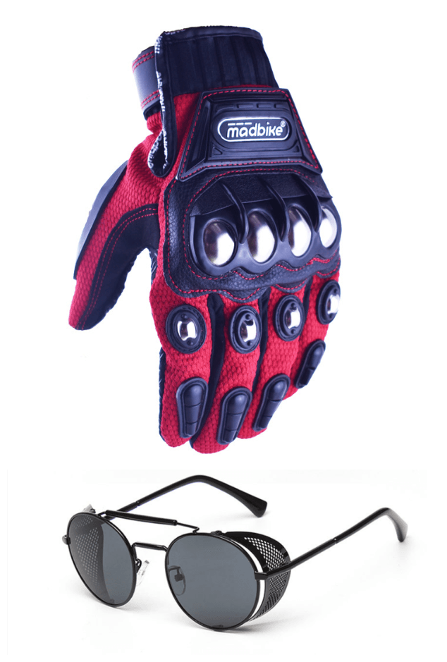 Motorcycle Gloves and Glasses Set - Amazitshop