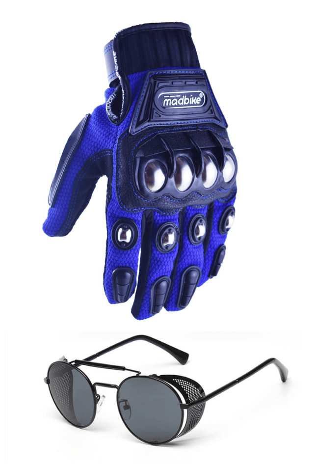 Motorcycle Gloves and Glasses Set - Amazitshop