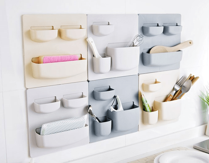 Multi - Function Punch - free Wall Hanging Storage Rack Kitchen Tools - Amazitshop