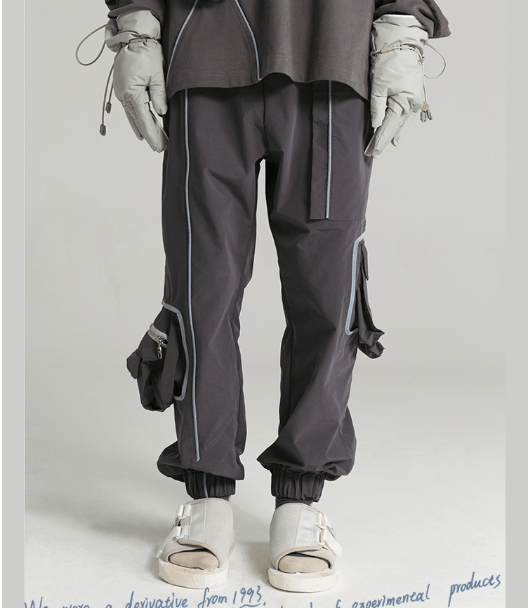 Multi - pocket loose tooling closing beam pants - Amazitshop