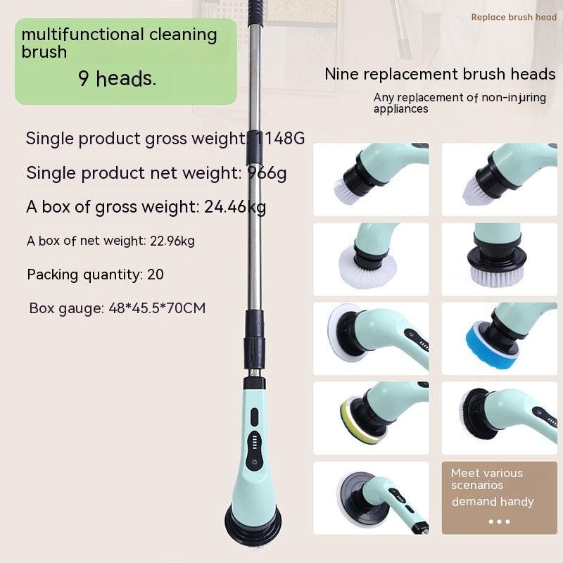 Multifunctional Household Wireless Electric Cleaning Brush Toilet Kitchen Retractable Nine - in - one Portable - Amazitshop
