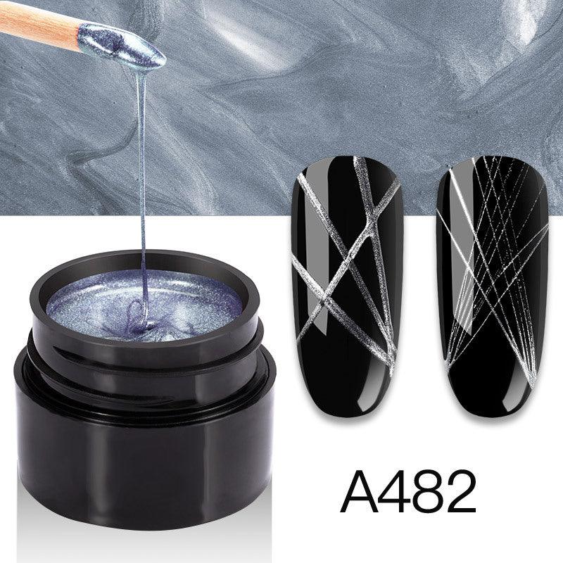 Nail Art Metal Brushed Nail Glue Painting - Amazitshop