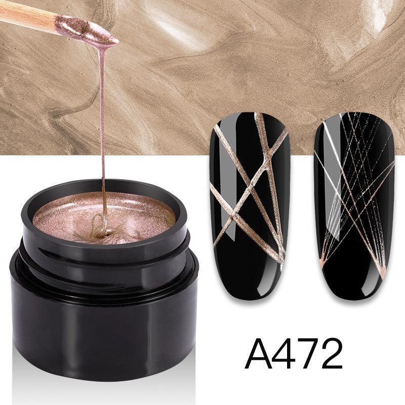 Nail Art Metal Brushed Nail Glue Painting - Amazitshop