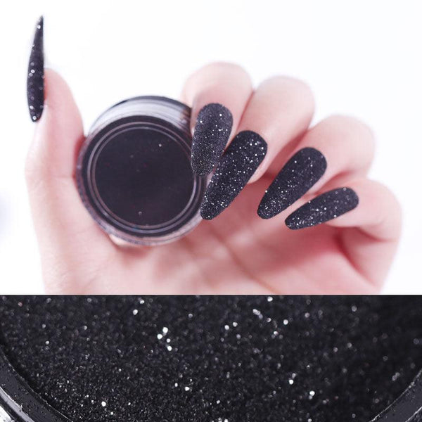 Nail Art Woolen Powder Starlight Black Gauze Sugar Powder Nail Art Accessories - Amazitshop