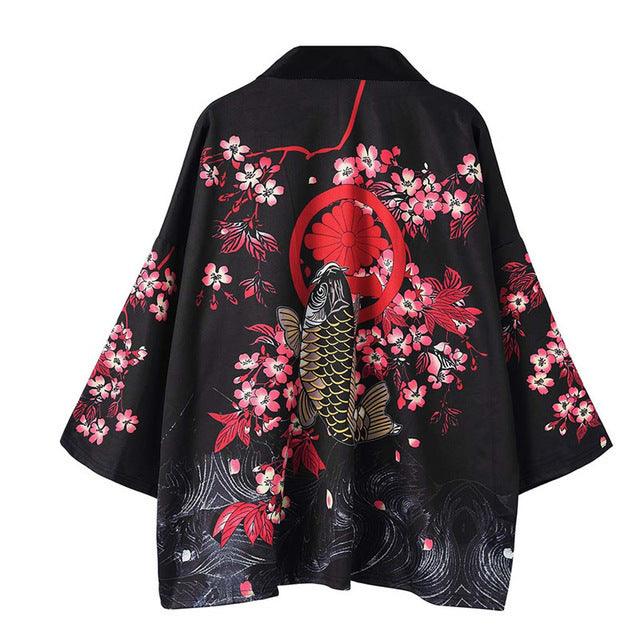 National Style Creative Kimono Cloak Printed Casual Jacket Haori Shirt - Amazitshop