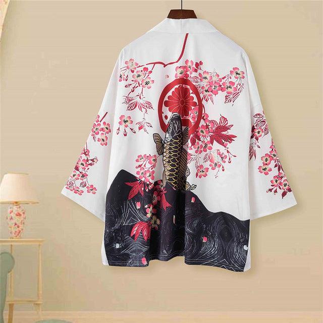 National Style Creative Kimono Cloak Printed Casual Jacket Haori Shirt - Amazitshop