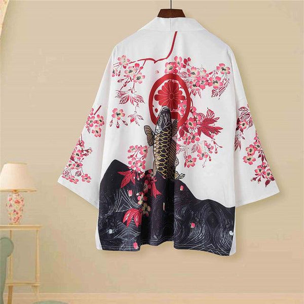 National Style Creative Kimono Cloak Printed Casual Jacket Haori Shirt - Amazitshop