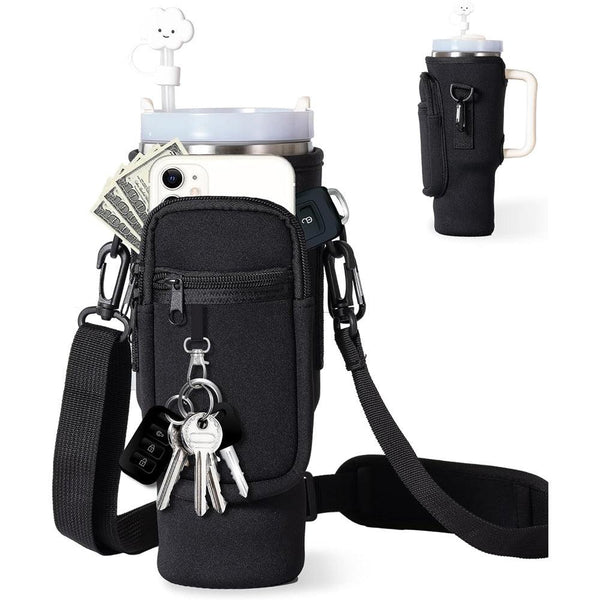 Neoprene Water Bottle Pouch Adjustable Shoulder Strap 30oz Water Cup Protective Cover - Amazitshop