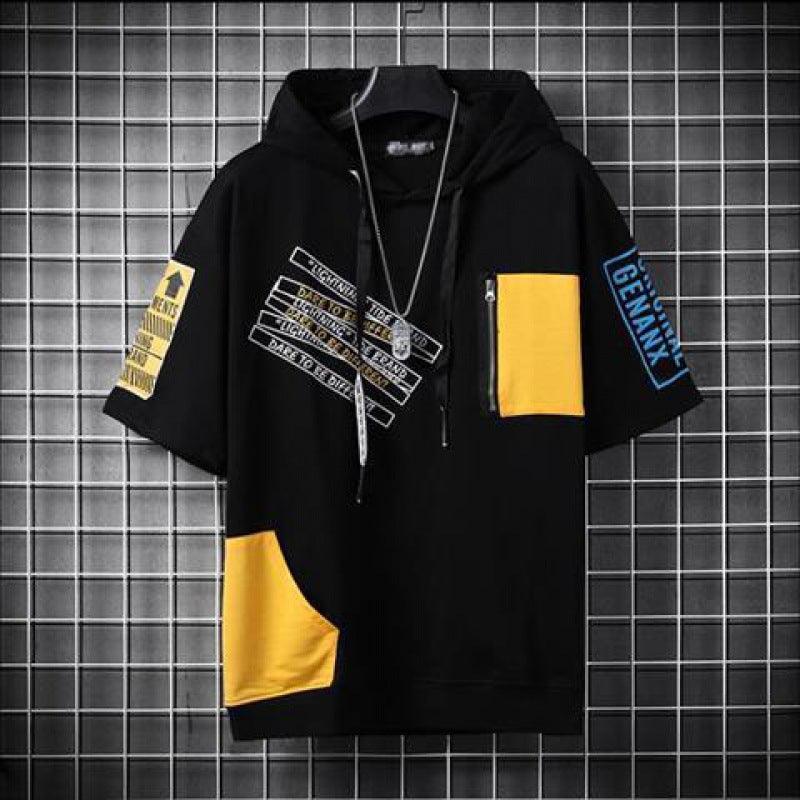 Net Celebrity Hair Stylist, Trendy Brand, Light Luxury Men's Clothing, Short - sleeved Men - Amazitshop