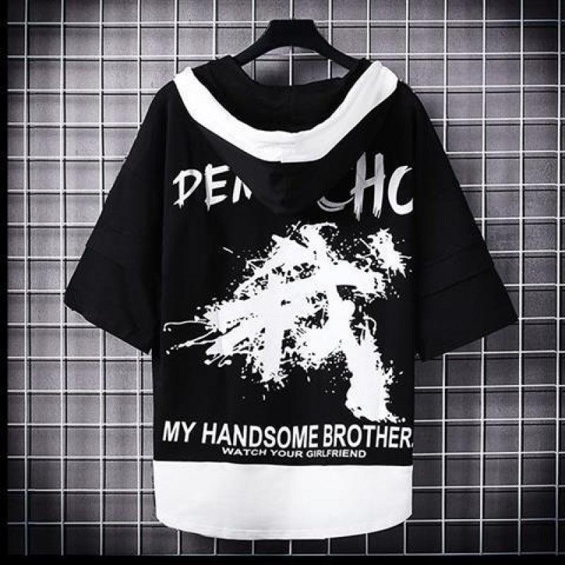 Net Celebrity Hair Stylist, Trendy Brand, Light Luxury Men's Clothing, Short - sleeved Men - Amazitshop