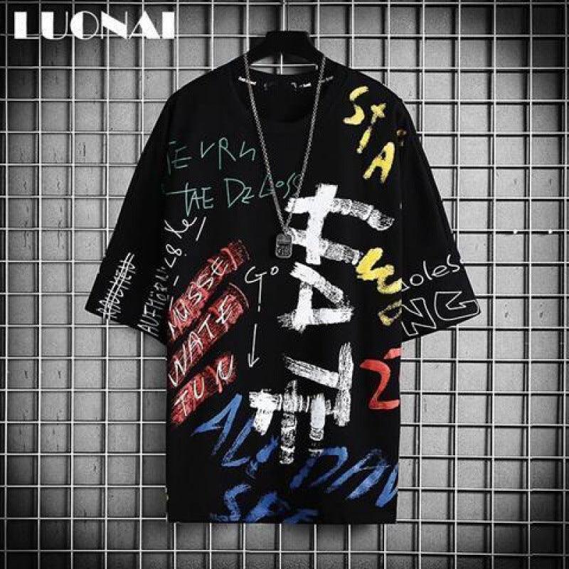 Net Celebrity Hair Stylist, Trendy Brand, Light Luxury Men's Clothing, Short - sleeved Men - Amazitshop