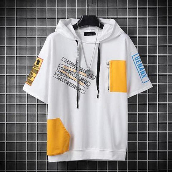 Net Celebrity Hair Stylist, Trendy Brand, Light Luxury Men's Clothing, Short - sleeved Men - Amazitshop