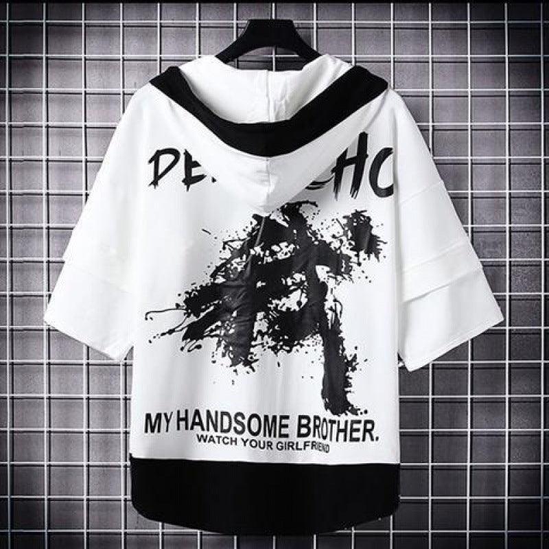 Net Celebrity Hair Stylist, Trendy Brand, Light Luxury Men's Clothing, Short - sleeved Men - Amazitshop