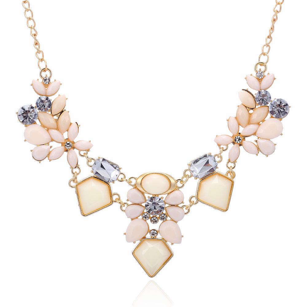 New Arrival Resin Fashion Colorful Cute Charm Gem Flower Choker Necklaces & Pendants Fashion Jewelry Woman Gift Summer style - Amazitshop