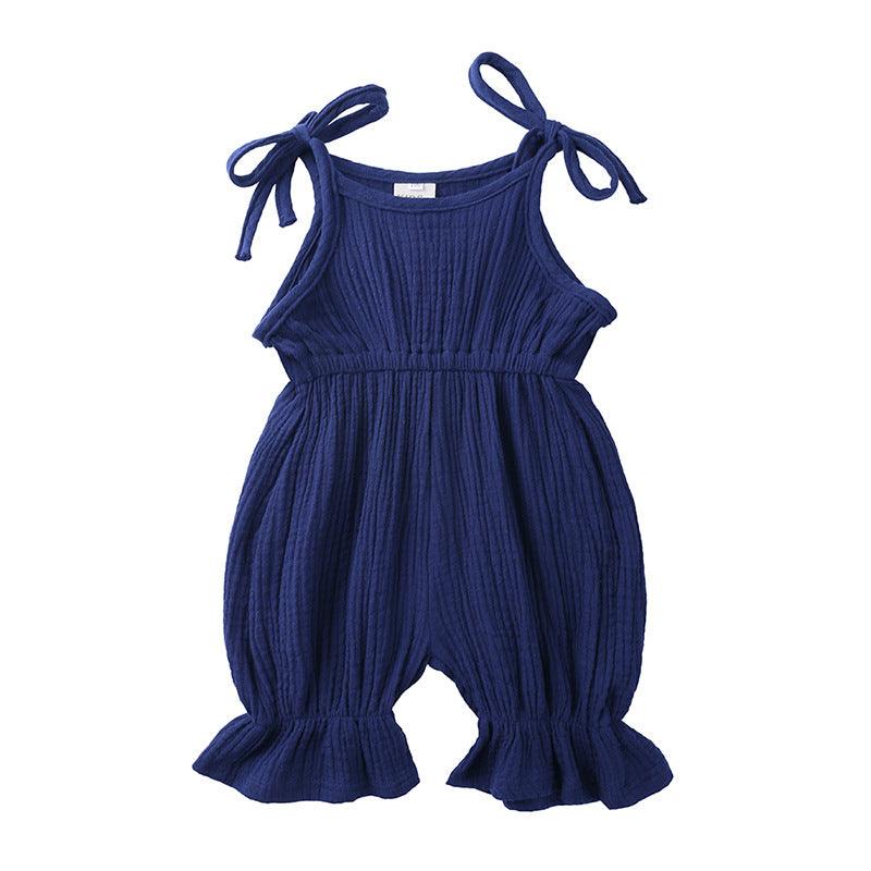 New Arrivals Newborn Toddler Baby Girls Sleeveless Solid Romper Jumpsuit Outfit - Amazitshop