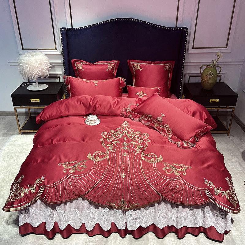 New Bed Linen, Bed Skirt, Light Luxury Style Four - piece Suit - Amazitshop
