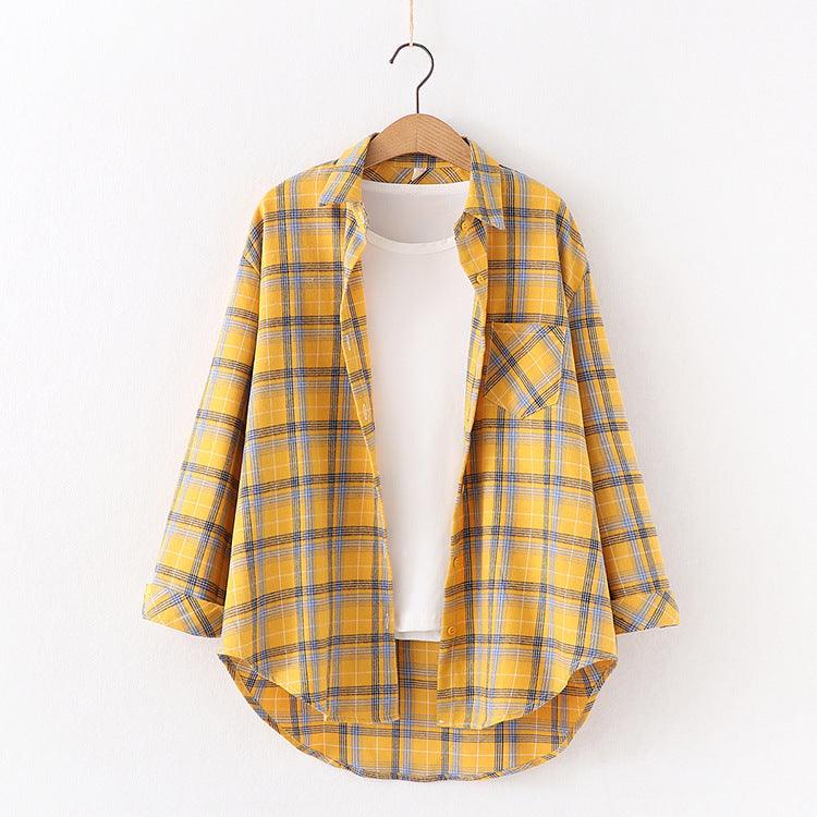 New Brand Plaid Shirt Women Loose Plus Size Blouse Female Long Sleeve Blouses Cotton Flannel Casual Shirt Women Tops Blusas - Amazitshop