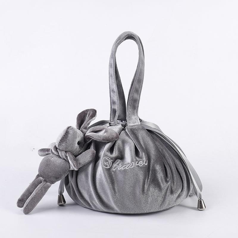 New Cartoon Rabbit Ears Velvet Cosmetic Bags Makeup Bag Happy Easter Party Self - Adhesive Gift Bag For Girls - Amazitshop